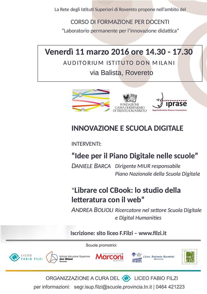 Worshop Innovazione digitale scuole Rovereto