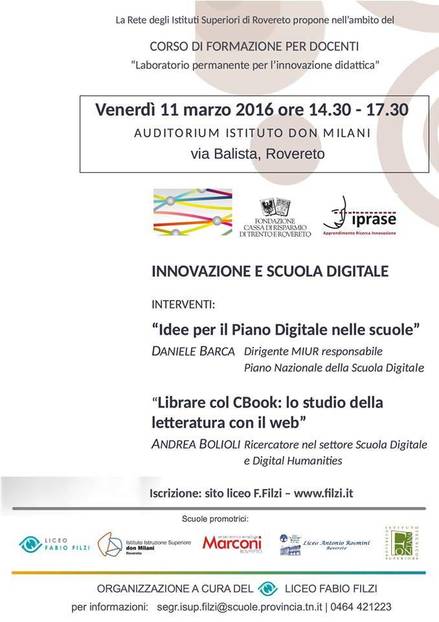 Worshop Innovazione digitale scuole Rovereto